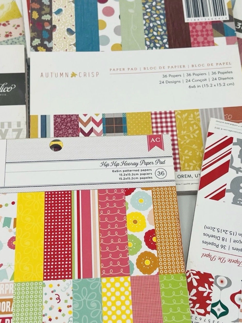 Scrapbooking Paper Pad Lot 6x6 Mixed Brands a Lot of 8 New & Used - Picture 6 of 6
